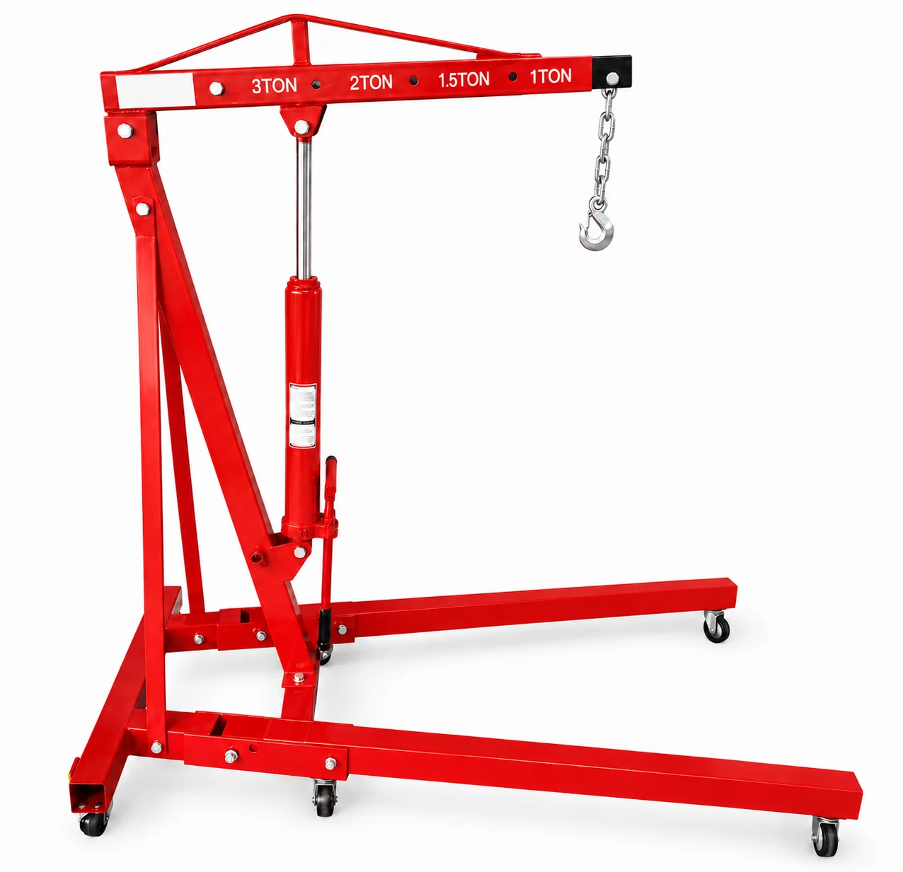 3000 Kg Hydraulic Foldable Floor Crane (Shop Crane) - with 2200 mm Maximum Lifting Height
