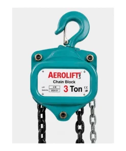 Aerolift Chain Pulley Block - 3 Ton - 6m Lift - Double Fall with 8mm Chain