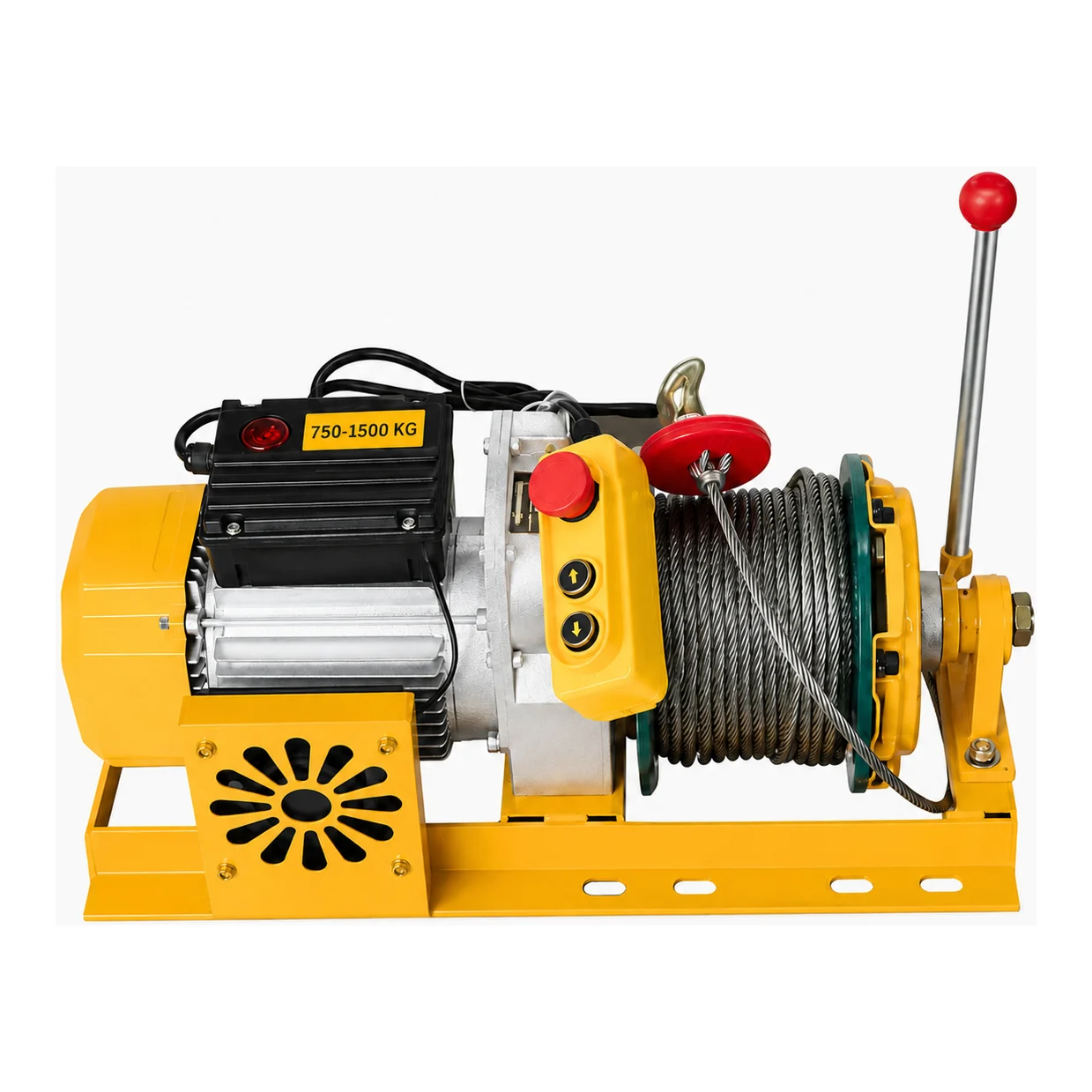 Electric Winch with Clutch - 0.75 - 1.5 Ton - with 60 Mtr Wire Rope of 8 mm Dia
