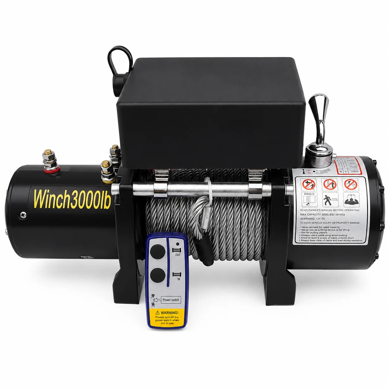 K-2 Jeep Winch - 3000 LBS - with 10 Mtr Wire Rope