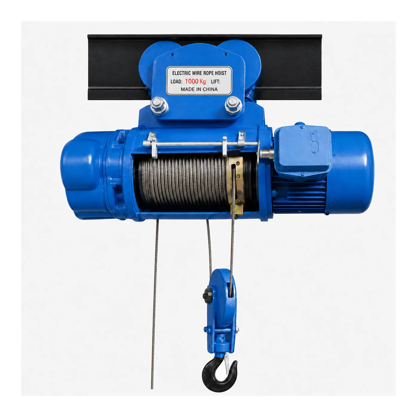 K-2 1 Ton CD Wire Rope Hoist attached with Trolley 3 Phase - 415V with 6 Mtr Wire Rope