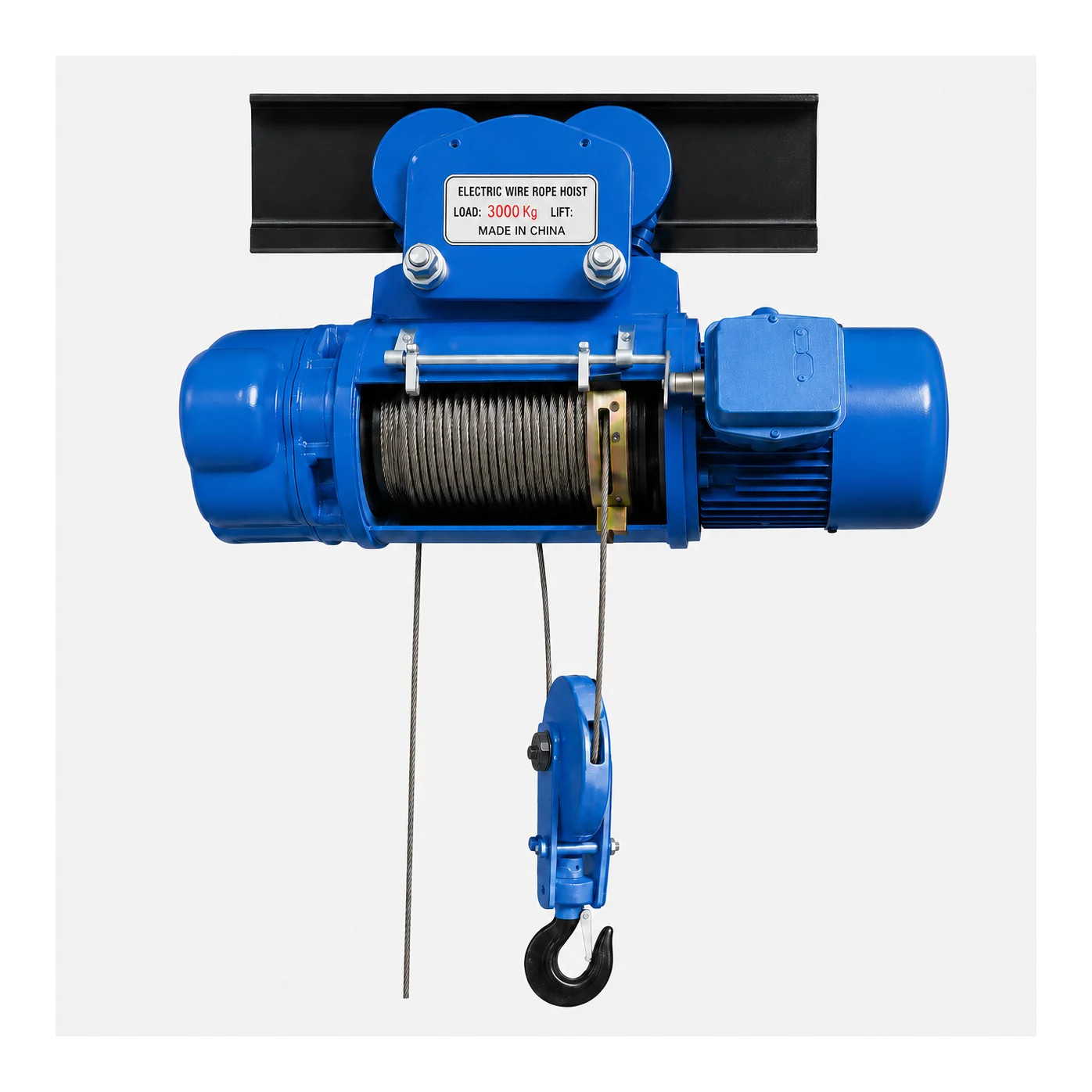 K-2 3 Ton CD Wire Rope Hoist attached with Trolley 3 Phase - 415V with 6 Mtr Wire Rope