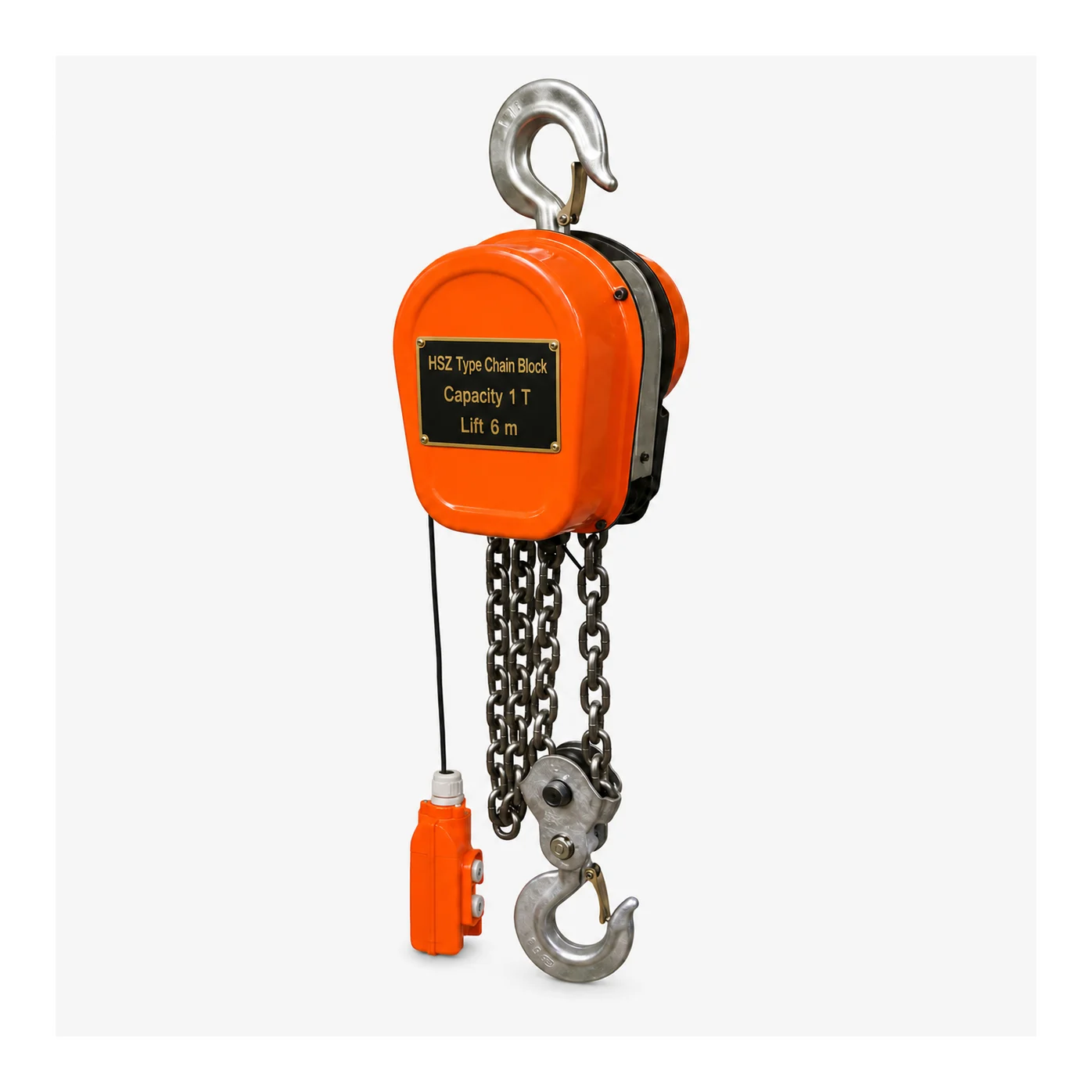 K-2 - 1 Ton DHS Electric Chain Hoist 3 Phase - 6 Mtr Lift - Single Fall with 8 mm Chain