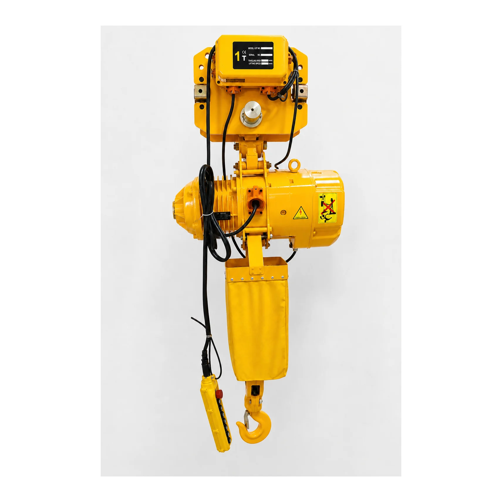 K-2 - 1 Ton Electric Chain Hoist attached with Trolley 3 Phase - 6 Mtr Lift - Double Fall with 6.3 mm Chain