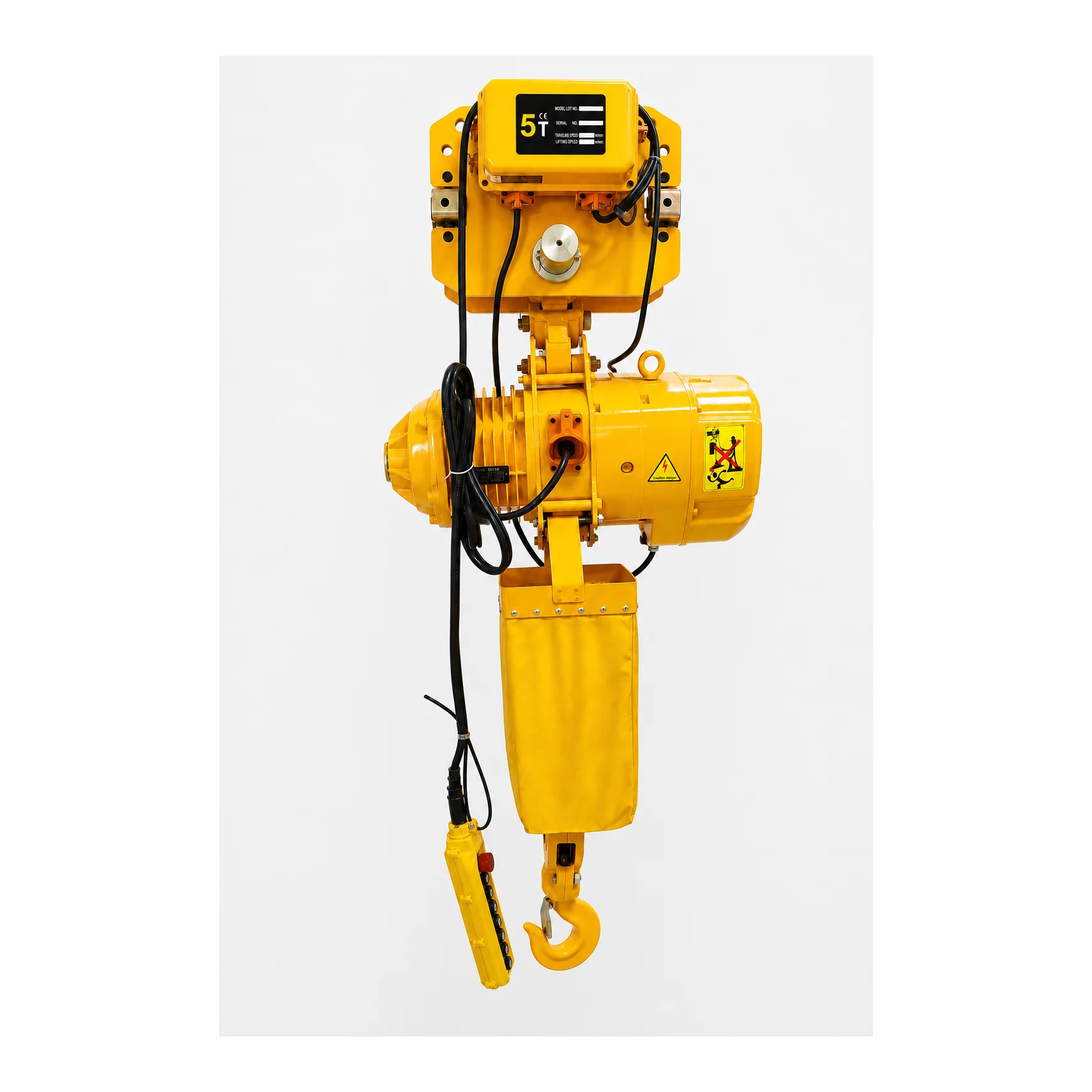 K-2 - 5 Ton Electric Chain Hoist attached with Trolley 3 Phase - 6 Mtr Lift - Double Fall with 11.2 mm Chain