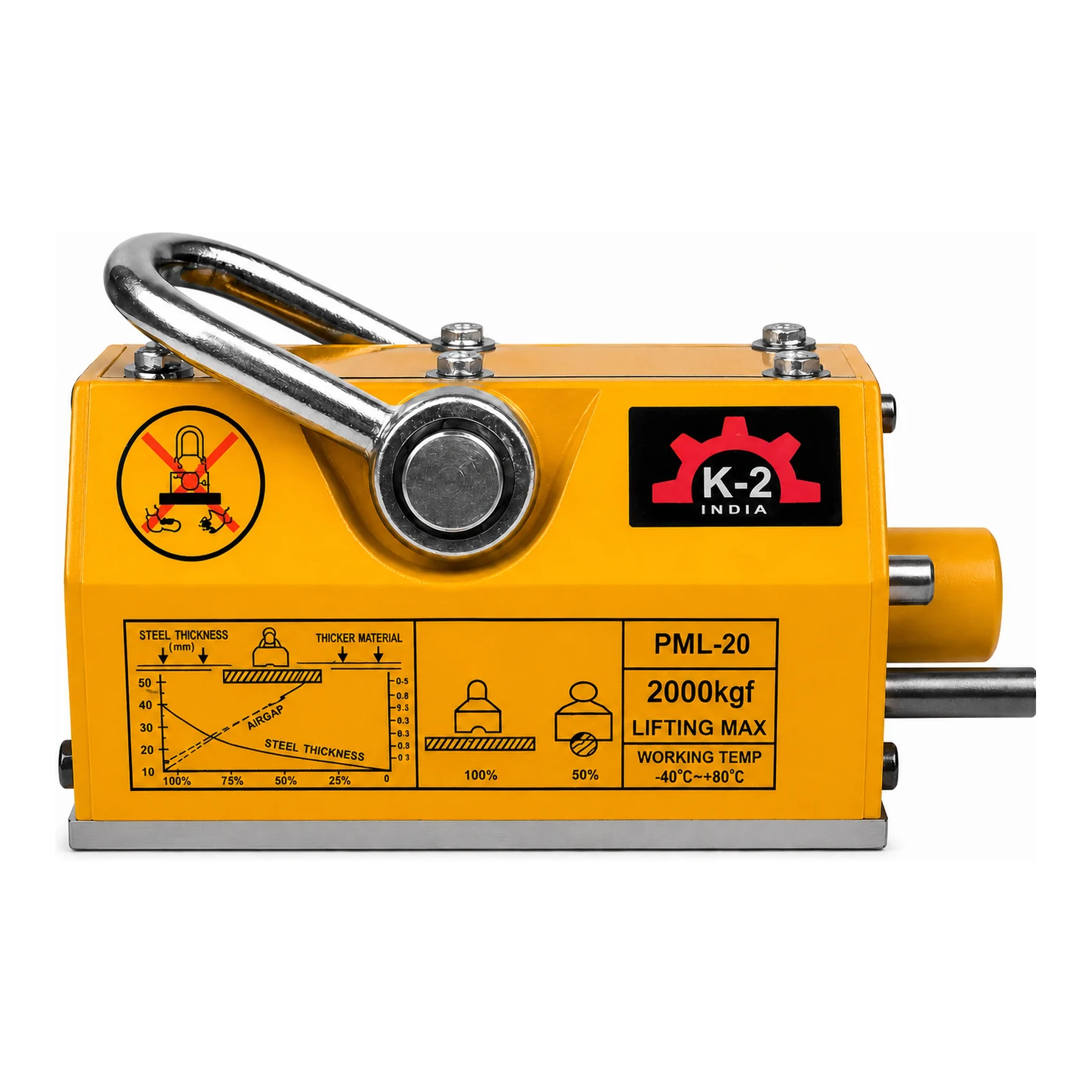 K-2 2000 Kg Magnet Lifter (3 Times) Heavy Duty