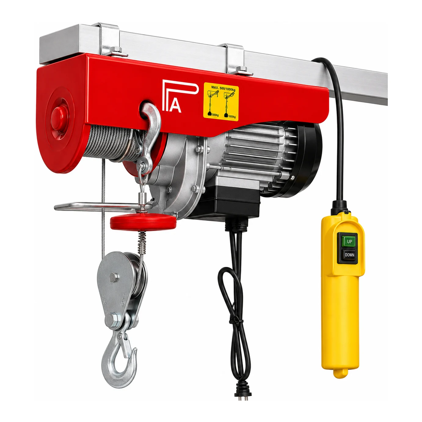 K-2 - 1000Kg Mini Hoist 220V Single Phase - PA 1000 x 30 with 30 Mtr Wire Rope - 6mm Dia
