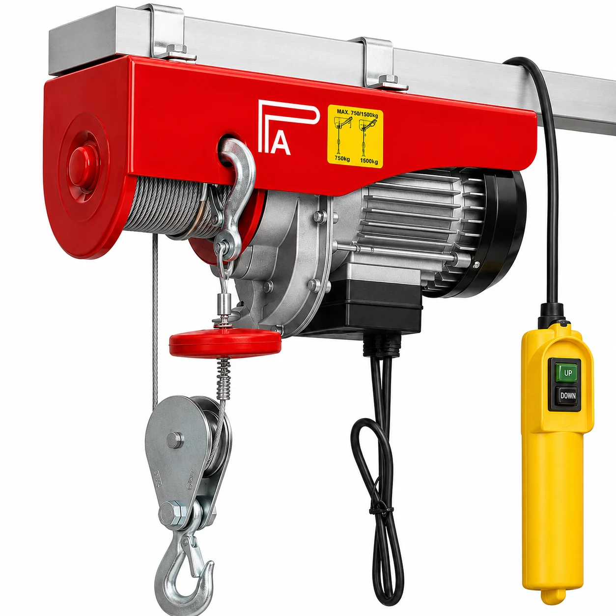 K-2 - 1500Kg Mini Hoist 220V Single Phase - PA 1500 x 30 with 30 Mtr Wire Rope - 8mm Dia
