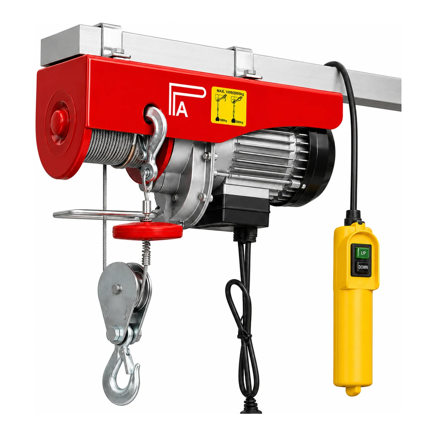 K-2 - 2000Kg Mini Hoist 220V Single Phase - PA 2000 x 12 with 12 Mtr Wire Rope - 10mm Dia