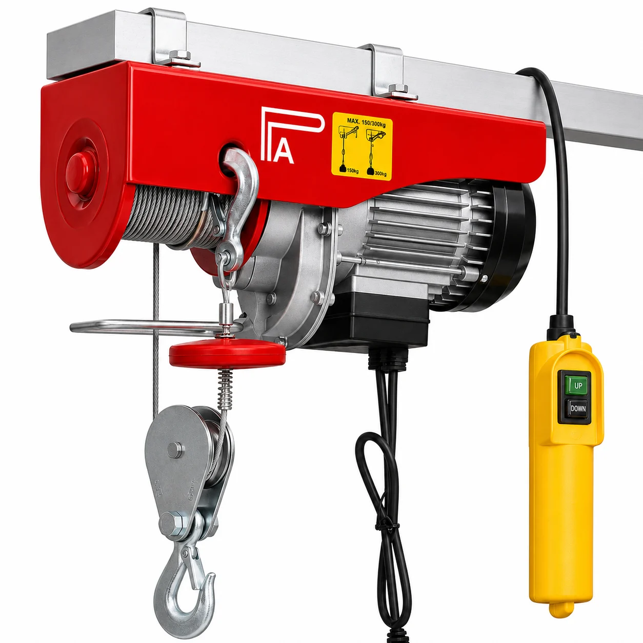 K-2 - 300Kg Mini Hoist 220V Single Phase - PA 300 x 30 with 30 Mtr Wire Rope - 3mm Dia