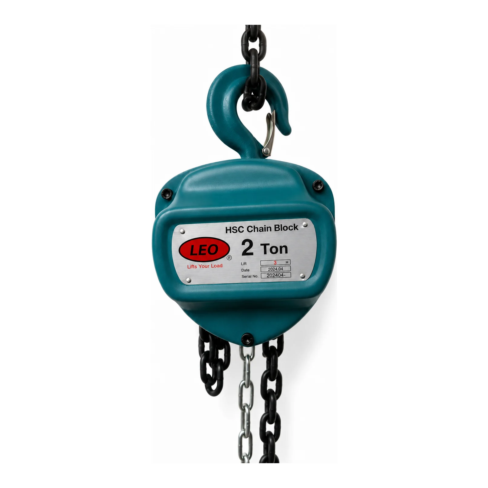 Leo Chain Pulley Block - 2 Ton - 3m Lift - Double Fall with 6mm Chain