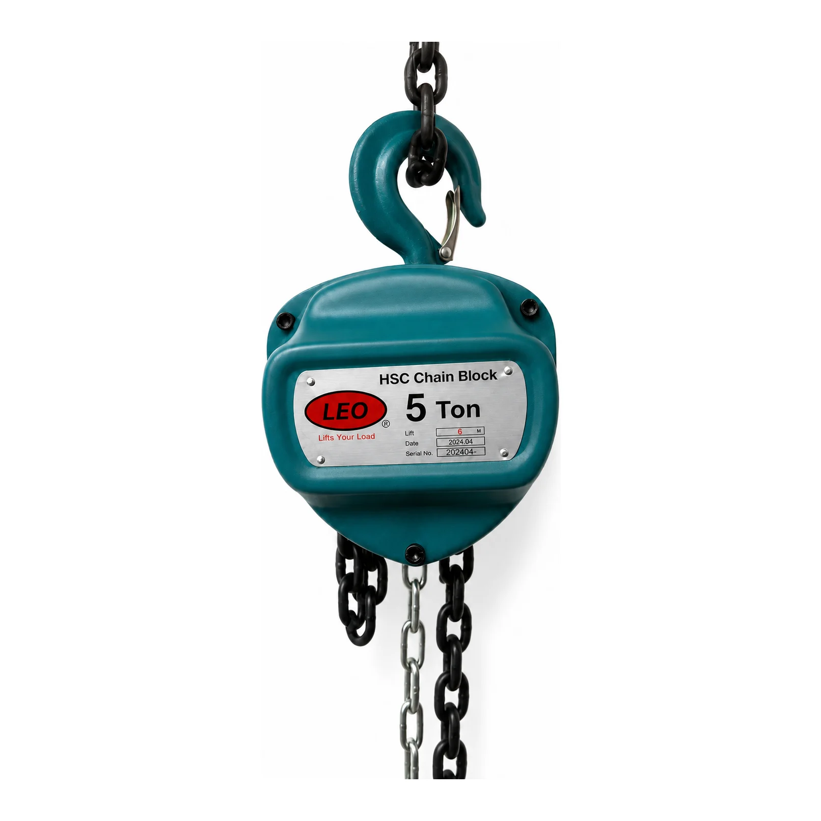 Leo Chain Pulley Block - 5 Ton - 6m Lift - Double Fall with 10mm Chain