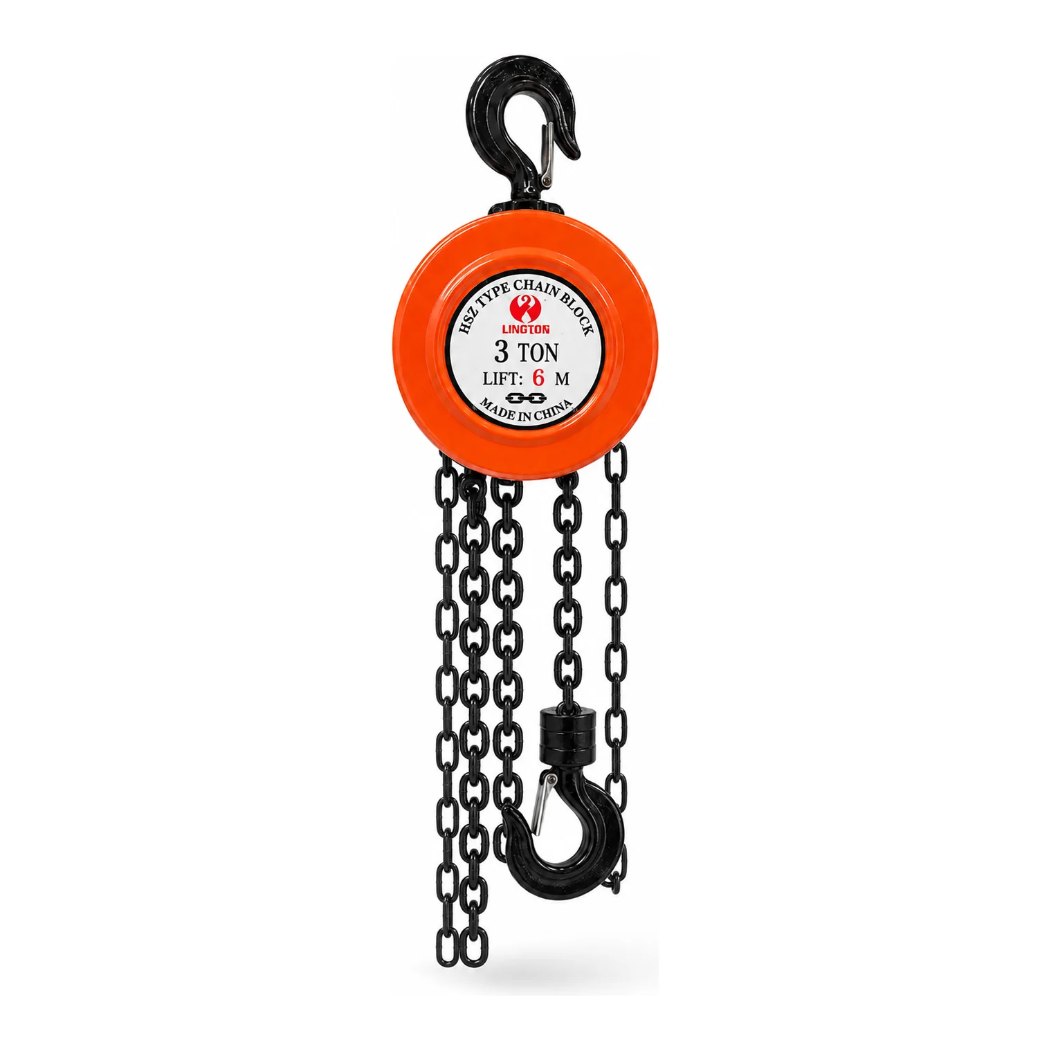 Longyan Chain Pulley Block - 3 Ton - 6 m Lift - Double Fall with 8 mm Chain