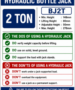 Hydraulic Bottle Jack 2 Ton Info 247x296