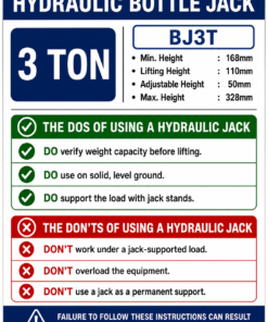 Hydraulic Bottle Jack 3 Ton Info 247x296