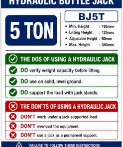 Hydraulic Bottle Jack 5 Ton Info 247x296