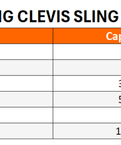 Self Locking Clevis Sling Hook size chart